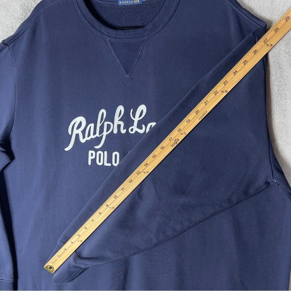 Polo Ralph Lauren Polo Team Crewneck Sweatshirt Men's 2XLT Navy Embroidered - Picture 11 of 13